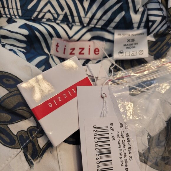 NWT TIZZIE Women's Cape Cod Tunic in Olive Green Size XS - Picture 4 of 4